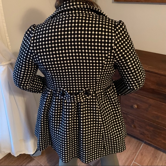 Perfect black and white peplum pea coat - Picture 7 of 7